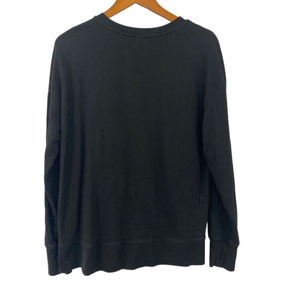 Sweaty Betty After Class Split Sweatshirt Solid Black Athleisure Size US 8-10 - Picture 4 of 10